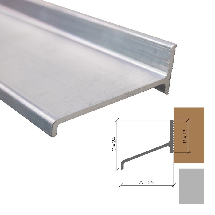 Wetterschenkel Aluminium blank ... Länge wahlweise