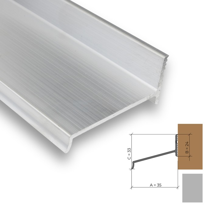 Wetterschenkel Aluminium blank ... Länge wahlweise