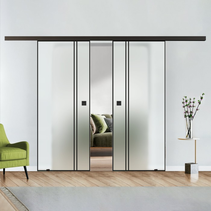 Doppelflügel blickdicht mit Design Black