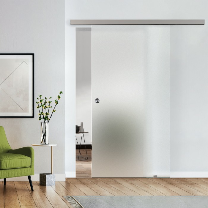 Komplettset Glasschiebetür