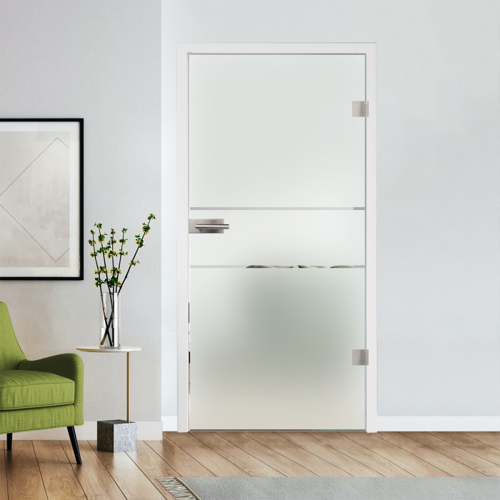 Glastür Klarglas mit Design optional Beschlag