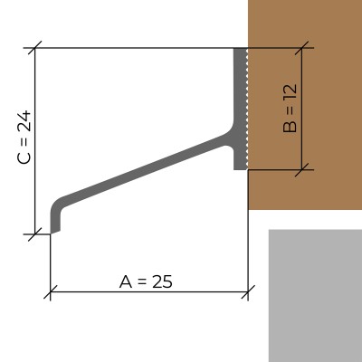 Wetterschenkel Aluminium blank ... Länge wahlweise