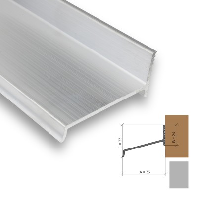 Wetterschenkel Aluminium blank ... Länge wahlweise