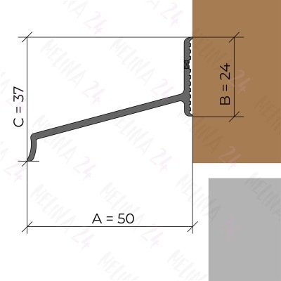 Wetterschenkel Aluminium blank ... Fixlänge 200 cm