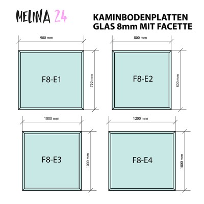 Glasbodenplatte 8 mm mit Facette