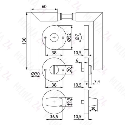Rosettengarnitur Basic 02 Messing
