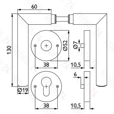 Rosettengarnitur Basic 04 Messing