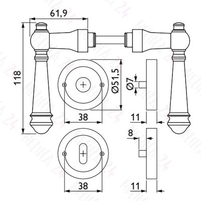 Rosettengarnitur Castle schwarz