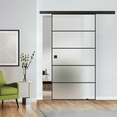 Loftschiebetür blickdicht mit Design Black