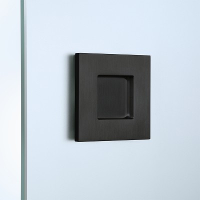 Loftschiebetür Klarglas mit Design Black