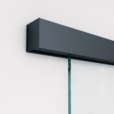 Loftschiebetür Klarglas mit Design Black