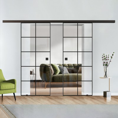 Doppelflügel Klarglas mit Design Black