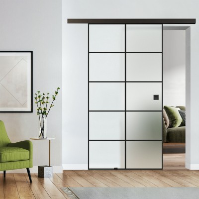 Loftschiebetür blickdicht mit Design Black