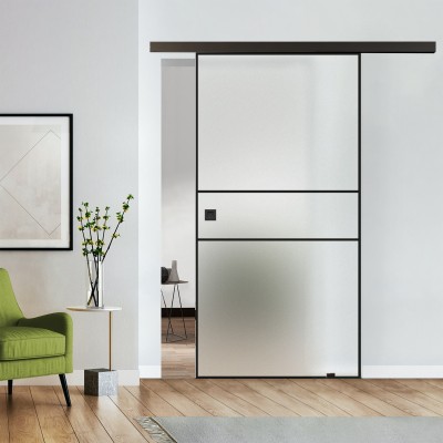 Loftschiebetür blickdicht mit Design Black