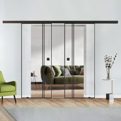 Doppelflügel Klarglas mit Design Black