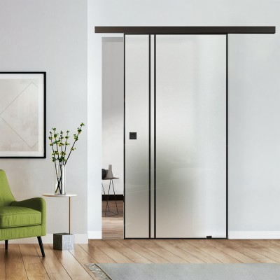 Loftschiebetür blickdicht mit Design Black