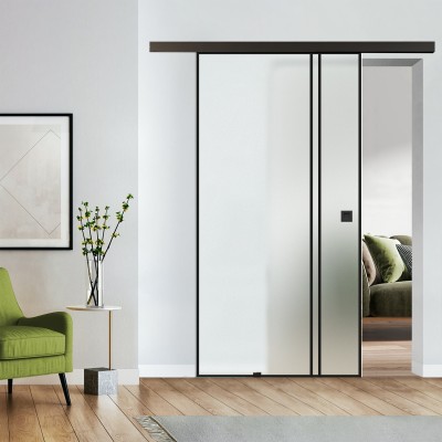 Loftschiebetür blickdicht mit Design Black