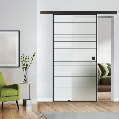 Loftschiebetür blickdicht mit Design Black