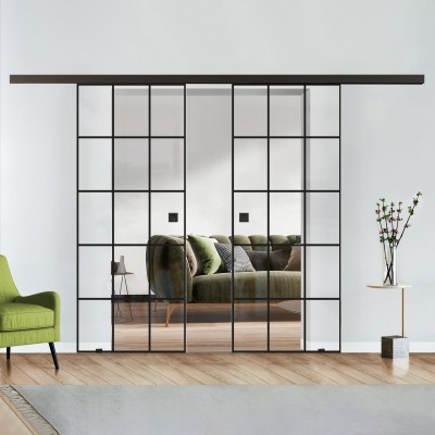 Doppelflügel Klarglas mit Design Black