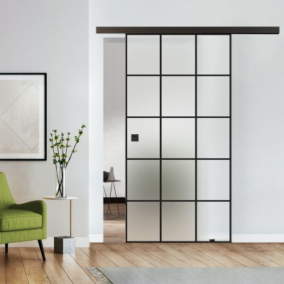 Loftschiebetür blickdicht mit Design Black