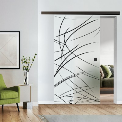 Loftschiebetür blickdicht mit Design Black