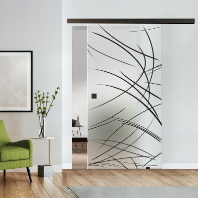 Loftschiebetür blickdicht mit Design Black