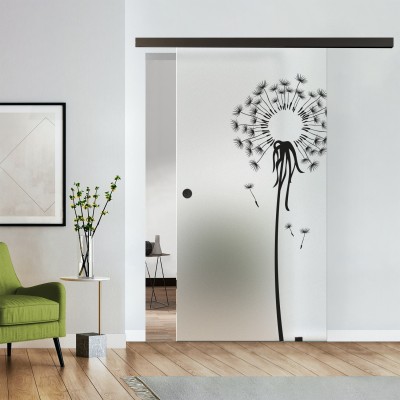 Komplettset Glasschiebetür mit Design