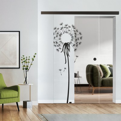 Komplettset Glasschiebetür mit Design