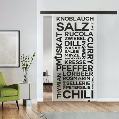 Komplettset Glasschiebetür mit Design