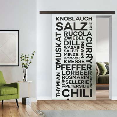 Komplettset Glasschiebetür mit Design