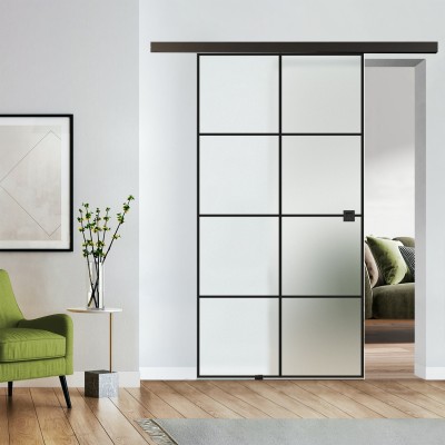 Loftschiebetür blickdicht mit Design Black