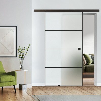 Loftschiebetür blickdicht mit Design Black