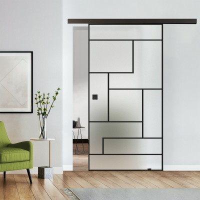 Loftschiebetür blickdicht mit Design Black