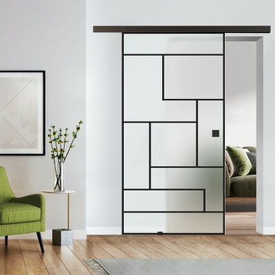 Loftschiebetür blickdicht mit Design Black