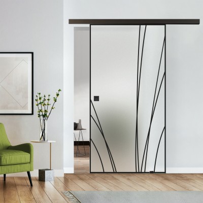 Loftschiebetür blickdicht mit Design Black