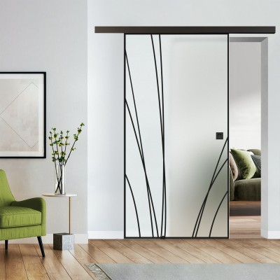 Loftschiebetür blickdicht mit Design Black