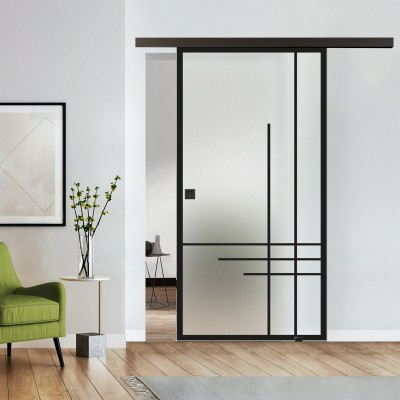 Loftschiebetür blickdicht mit Design Black