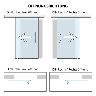 Komplettset Glasschiebetür mit Design