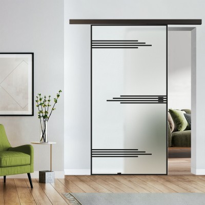 Loftschiebetür blickdicht mit Design Black