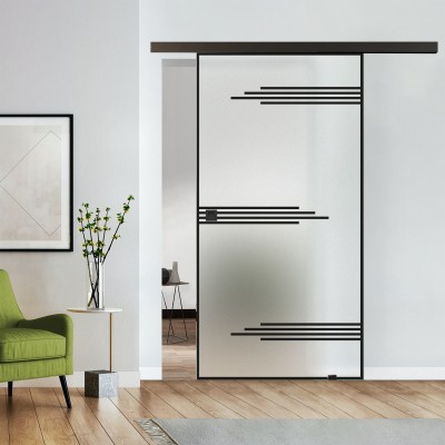 Loftschiebetür blickdicht mit Design Black