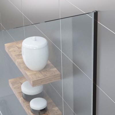 Duschprofil smal schwarz für 8 und 10 mm Glas