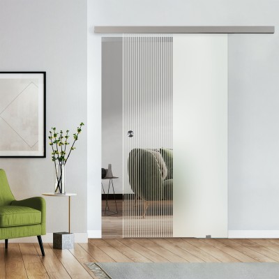 Komplettset Glasschiebetür mit Design