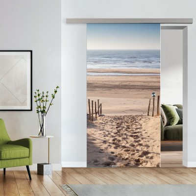 Komplettset Glasschiebetür mit Fotoprint