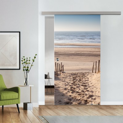 Komplettset Glasschiebetür mit Fotoprint