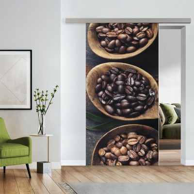 Komplettset Glasschiebetür mit Fotoprint