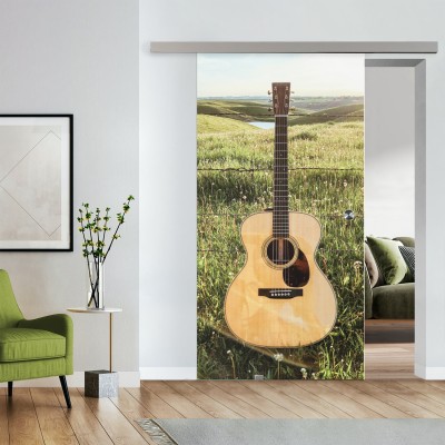 Komplettset Glasschiebetür mit Fotoprint