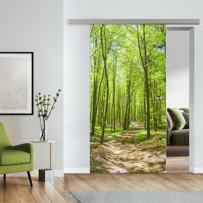 Komplettset Glasschiebetür mit Fotoprint