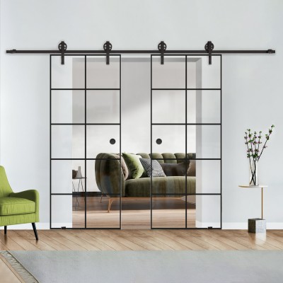 Doppelflügel Klarglas mit Design Black