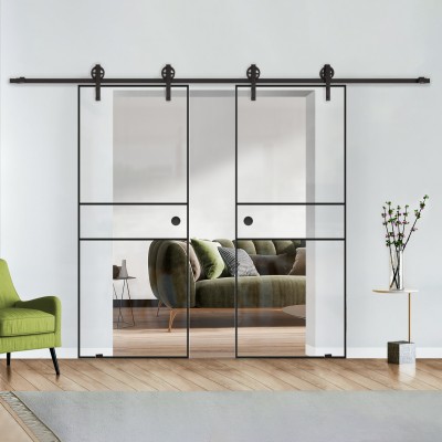 Doppelflügel Klarglas mit Design Black