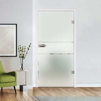 Glastür Klarglas mit Design optional Beschlag